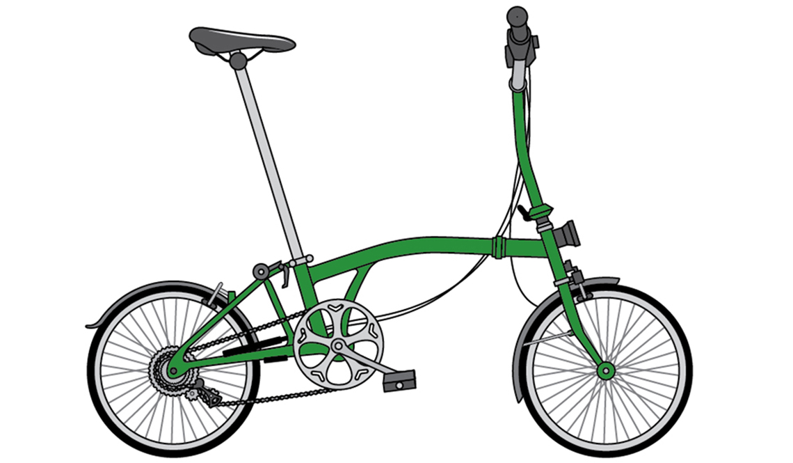 Illustration of a folding bike